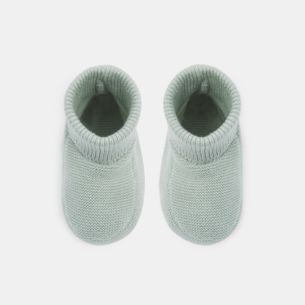 حذاء خفيف محبوك من التريكو باللون الأخضر لحديثي الولادة حذاء خفيف محبوك من التريكو باللون الأخضر لحديثي الولادة