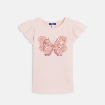 T-shirt motif papillon rose Fille