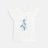 T-shirt paon brillant blanc bébé fille
