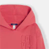 Sweat-shirt en molleton uni rose corail Fille