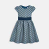 فستان جاكار باللون الأزرق للفتيات