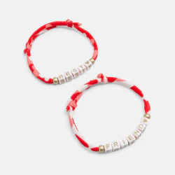 Bracelet "best friends" rouge (lot de 2) Fille