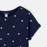 T-shirt manches courtes motif cœur bleu Fille