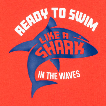 T-shirt manches courtes motif requin orange Garçon