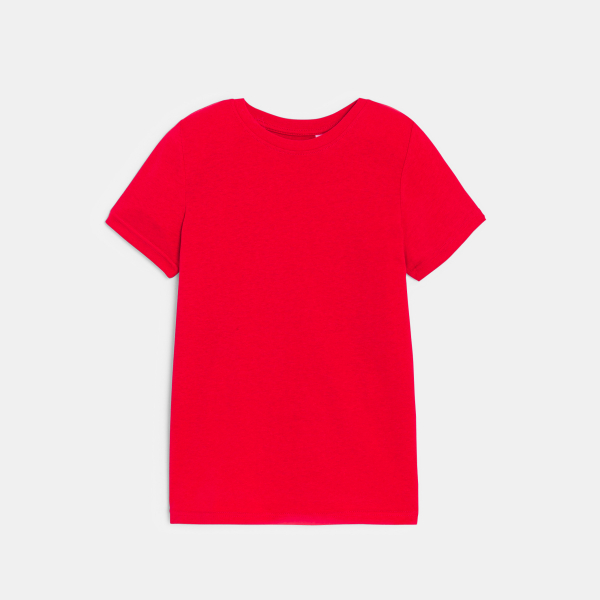 T-shirt basique manches courtes rouge garçon T-shirt basique manches courtes rouge garçon