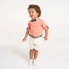 Bermuda coton chiné à ceinture tissu blanc bébé garçon