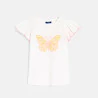 T-shirt manches courtes motif papillon blanc Fille