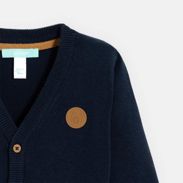 كارديغان تريكو محبوك باللون الازرق للأولاد الصغار كارديغان تريكو محبوك باللون الازرق للأولاد الصغار