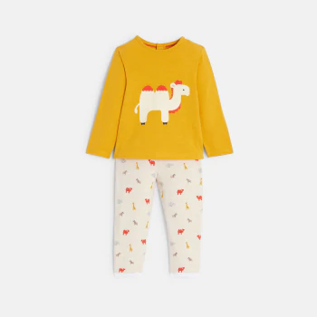 Pyjama chameau jaune bébé fille
