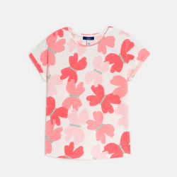 T-shirt imprimé papillon rose Fille