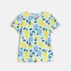 T-shirt citrons bleu bébé fille