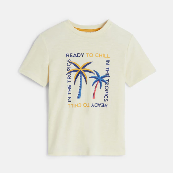 T-shirt manches courtes motif palmier Garçon