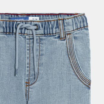 بنطال جينز مغسول بقصّة سلم، أزرق، للأولاد