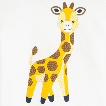 T-shirt sensoriel girafe blanc bébé garçon