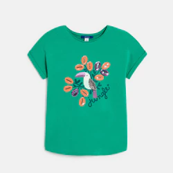 T-shirt motif toucan vert Fille