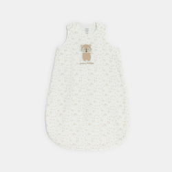 كيس نوم خفيف بطبعة، باللون الأبيض لحديثي الولادة