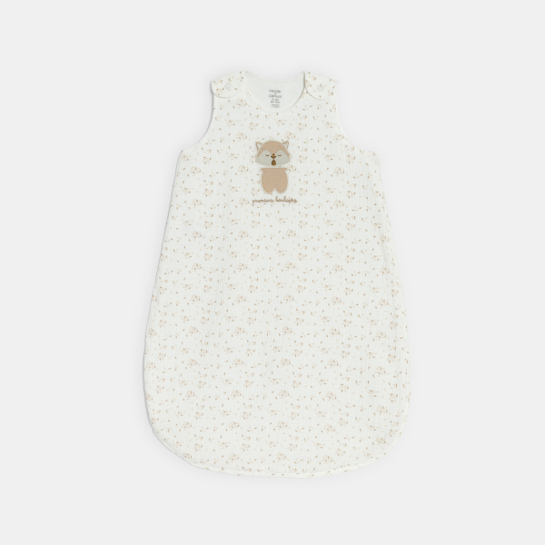 كيس نوم خفيف بطبعة، باللون الأبيض لحديثي الولادة كيس نوم خفيف بطبعة، باللون الأبيض لحديثي الولادة