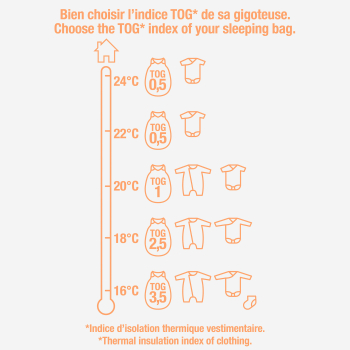 كيس نوم خفيف بطبعة، باللون الأبيض لحديثي الولادة