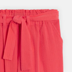 Pantalon chino uni rouge Fille