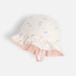 Chapeau de soleil réversible rose bébé fille