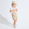 Casquette gavroche coton fantaisie beige bébé garçon