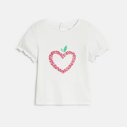 T-shirt sequins coeur blanc bébé fille