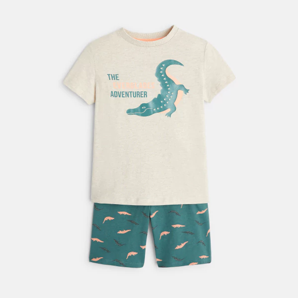 Pyjama-short crocodile beige Garçon