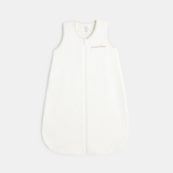 كيس نوم خفيف من الشاش القطني، باللون الأبيض لحديثي الولادة