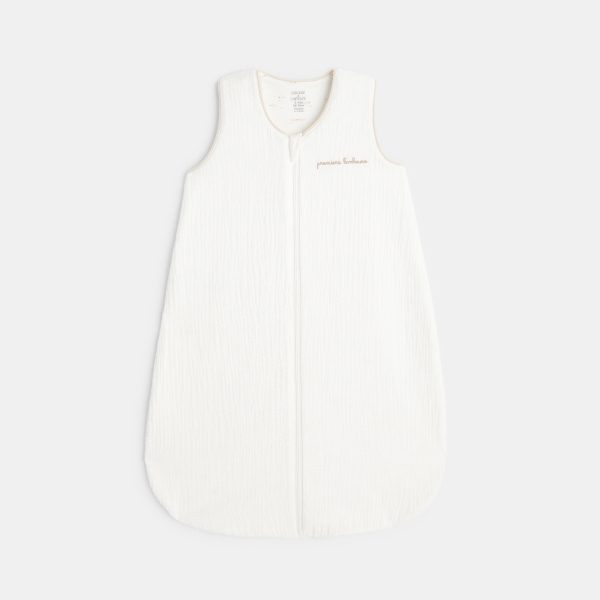 كيس نوم خفيف من الشاش القطني، باللون الأبيض لحديثي الولادة كيس نوم خفيف من الشاش القطني، باللون الأبيض لحديثي الولادة