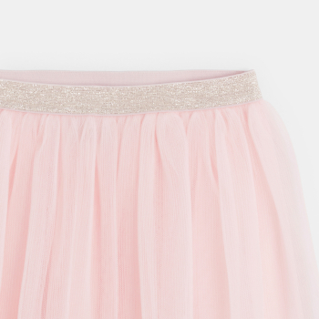 تنورة من التول بطيات، باللون الوردي، للفتيات