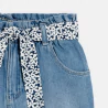 Short paperbag en jean bleu Fille