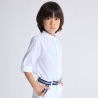 Chemise unie col Mao blanc Garçon Chemise unie col Mao blanc Garçon