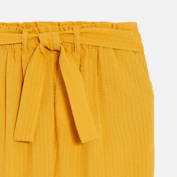 Pantalon chino uni jaune Fille
