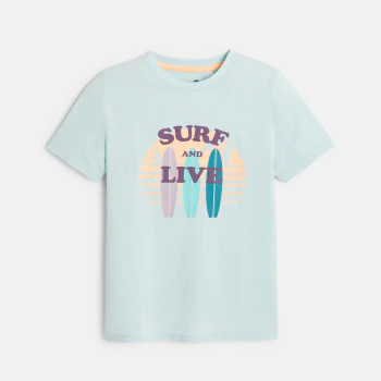 T-shirt manches courtes à motif surf bleu Garçon