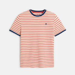 T-shirt marinière orange garçon