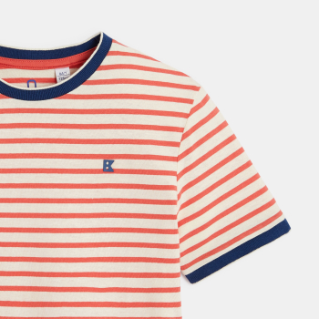 T-shirt marinière orange garçon
