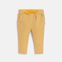 Pantalon imprimé graphique taille élastique jaune bébé fille