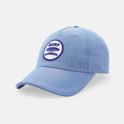 قبعة بتصميم كاب من الدنيم الشامبراي باللون الأزرق للأولاد