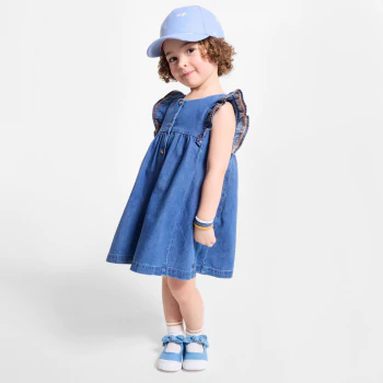 قبعة بطبعة الليمون زرقاء للفتيات الصغيرات