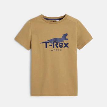 T-shirt motif dinosaure beige foncé Garçon