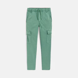 Pantalon cargo en toile vert Garçon