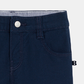 شورت برمودا من القطن المزخرف، بقصة مستقيمة باللون الأزرق الفاتح للأولاد الصغار