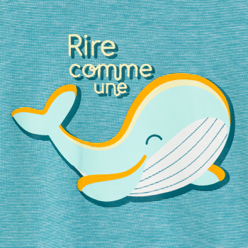 تيشيرت بطبعة حوت باللون الأزرق للأولاد الصغار