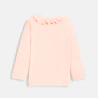 T-shirt anti UV col volanté rose bébé fille