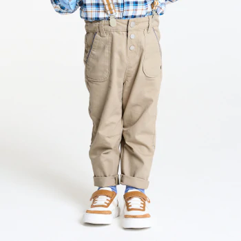 Pantalon modulable à bretelles beige bébé garçon