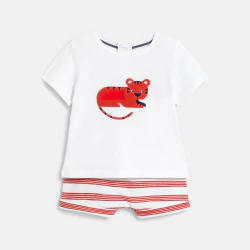 Pyjama court tigre rouge bébé garçon