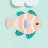 Combi courte poisson bleu bébé fille