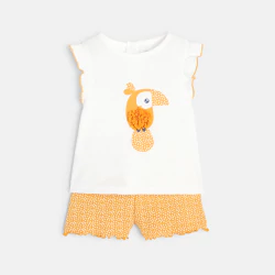 Pyjama court oiseau jaune bébé fille