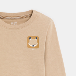 T-shirt Renard beige garçon