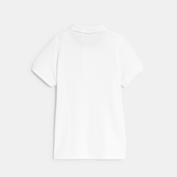 Polo en coton piqué blanc garçon Polo en coton piqué blanc garçon